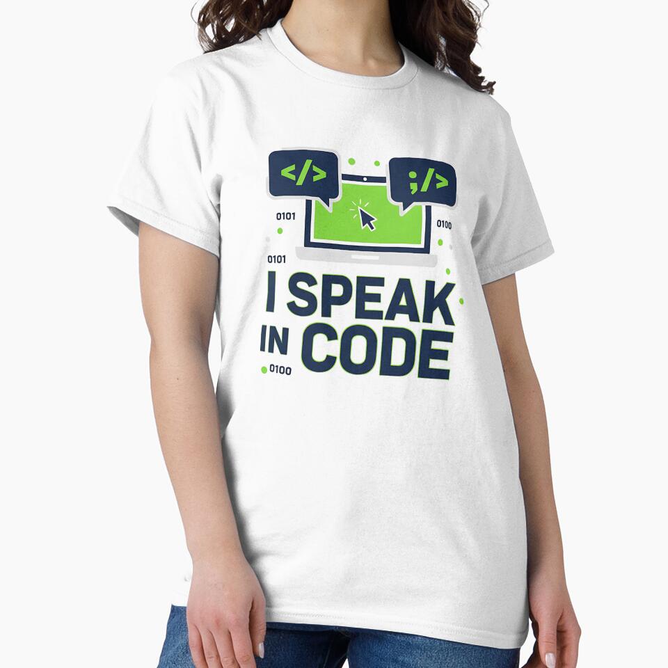 I Speak in Code – Funny Programmer & Developer T-Shirt by Muzgle Hoodie, Sweatshirt | BlankRebels.com (Image 2)