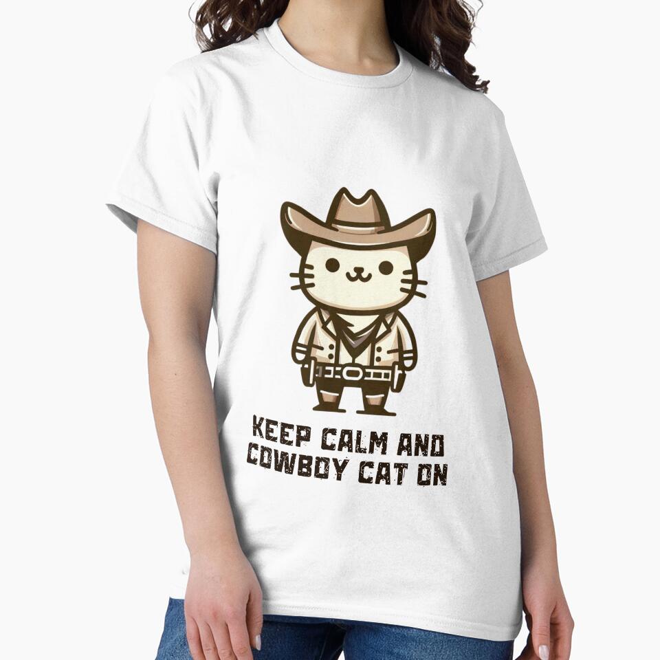 Keep Calm and Cowboy Cat On - Western Cat by MatPigeon T-Shirts, Hoodie, Sweatshirt | BlankRebels.com (Image 2)