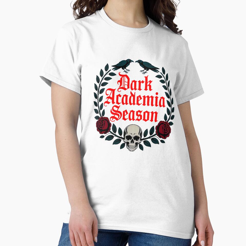 Dark Academia Season Gothic Skull Raven Design by Amanda's Factory T-Shirts, Hoodie, Sweatshirt | BlankRebels.com (Image 2)