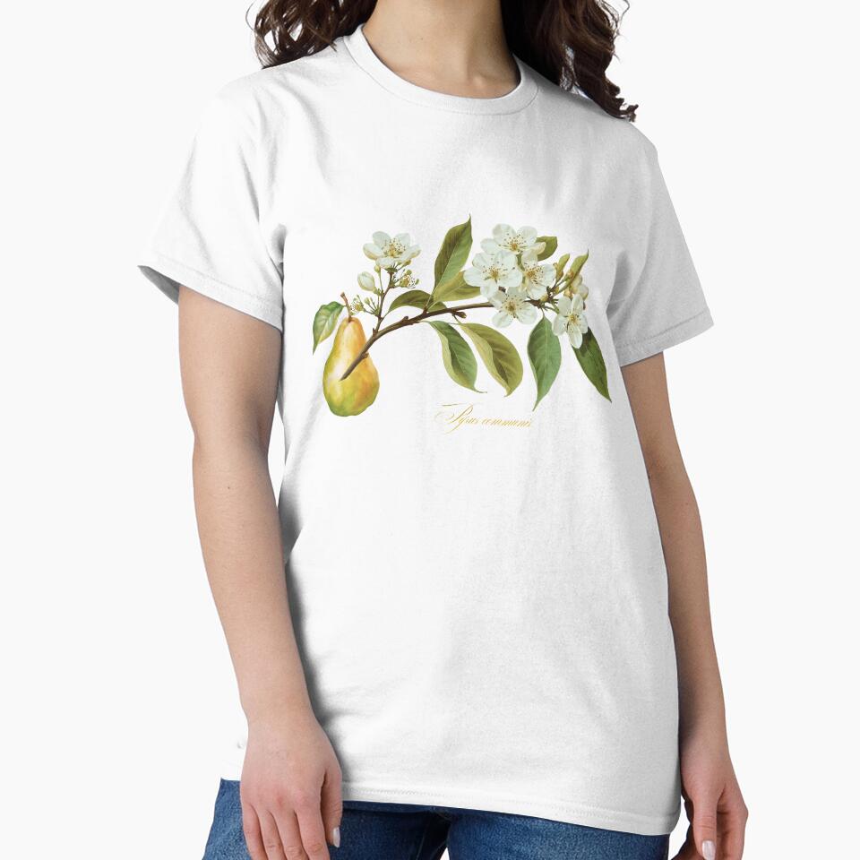 Pyrus communis | Flowering Branch and Fruit Botanical Illustration (No Background) by ChristinePartlow... (Image 2)