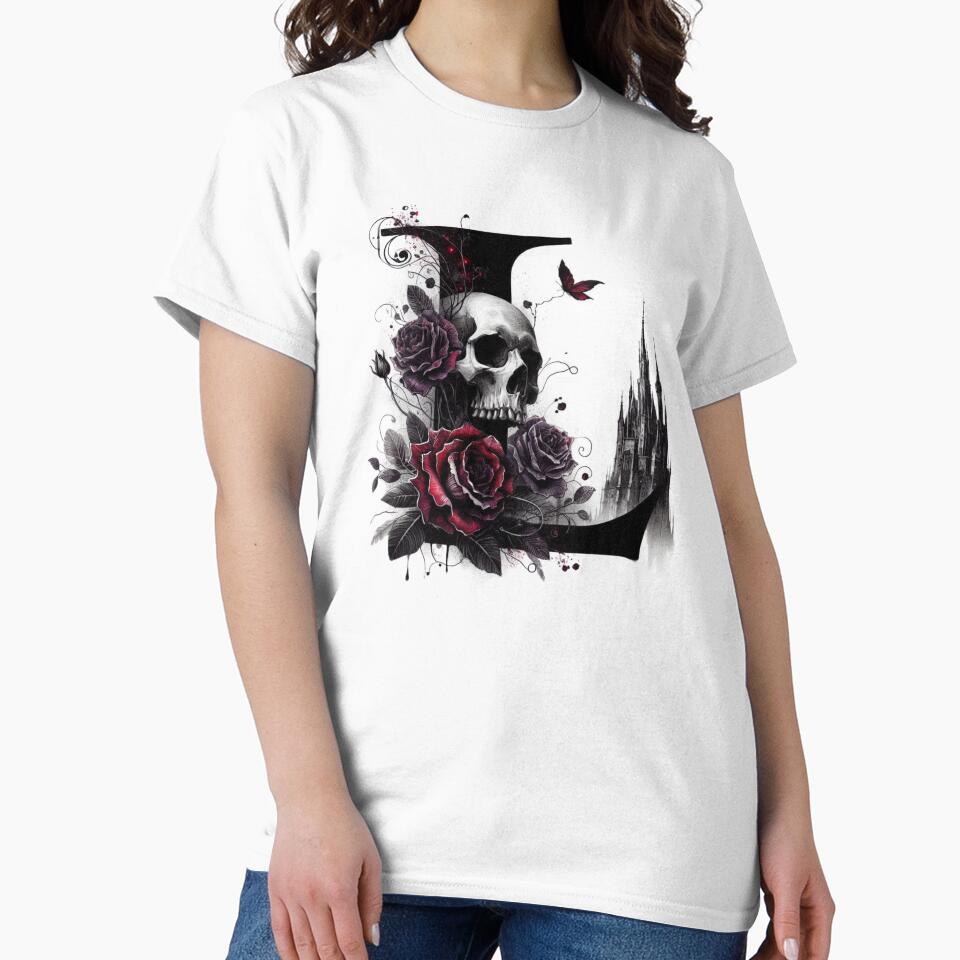 Gothic Halloween Skull and Roses L by CultDigHoriz T-Shirts, Hoodie, Sweatshirt | BlankRebels.com (Image 2)