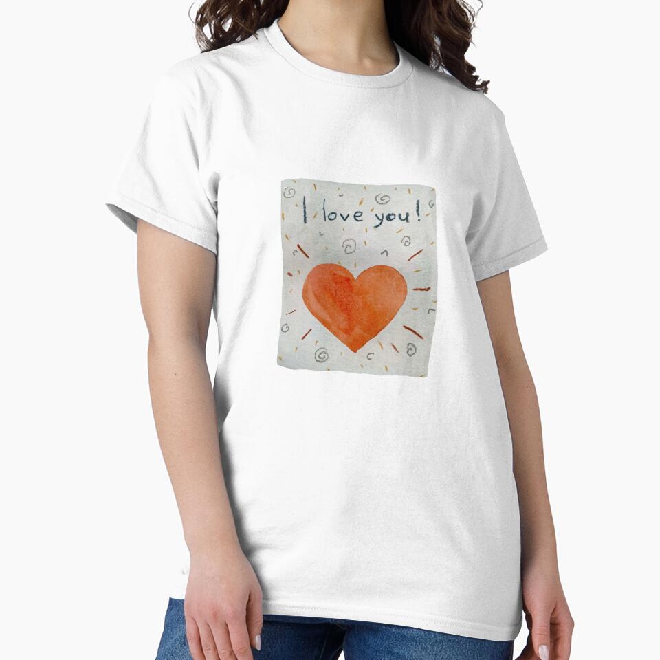 Card greeting heart texture cartoon a watercolor by Yana Mustafina | Boho Soulful Designs T-Shirts, Hoodie,... (Image 2)