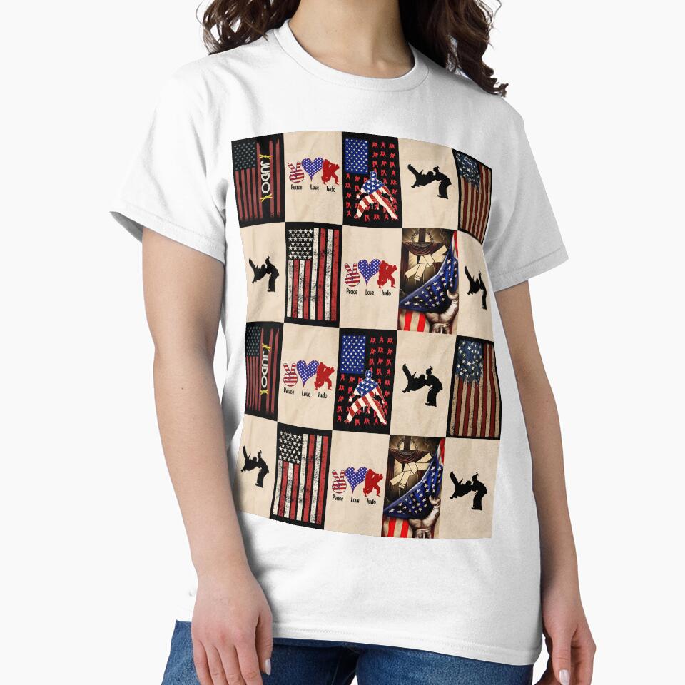 Judo  Vintage American Flag Patchwork by AletacStore T-Shirts, Hoodie, Sweatshirt | BlankRebels.com (Image 2)