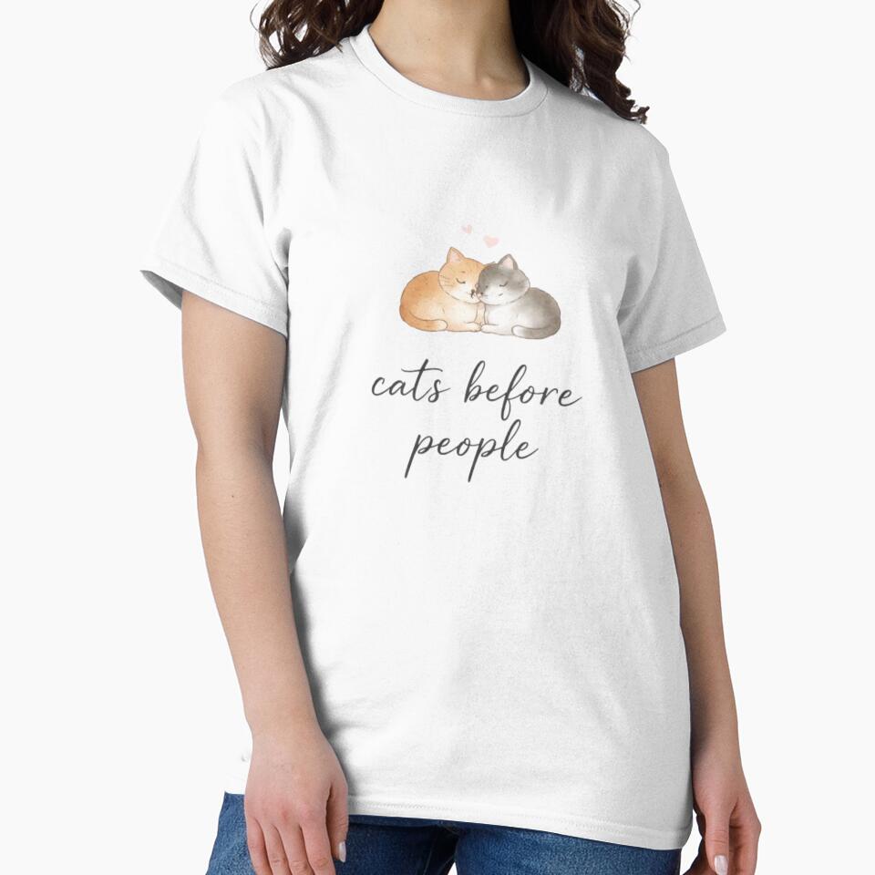 Cats Before People Minimal Cat Lover Design by Sanika arts