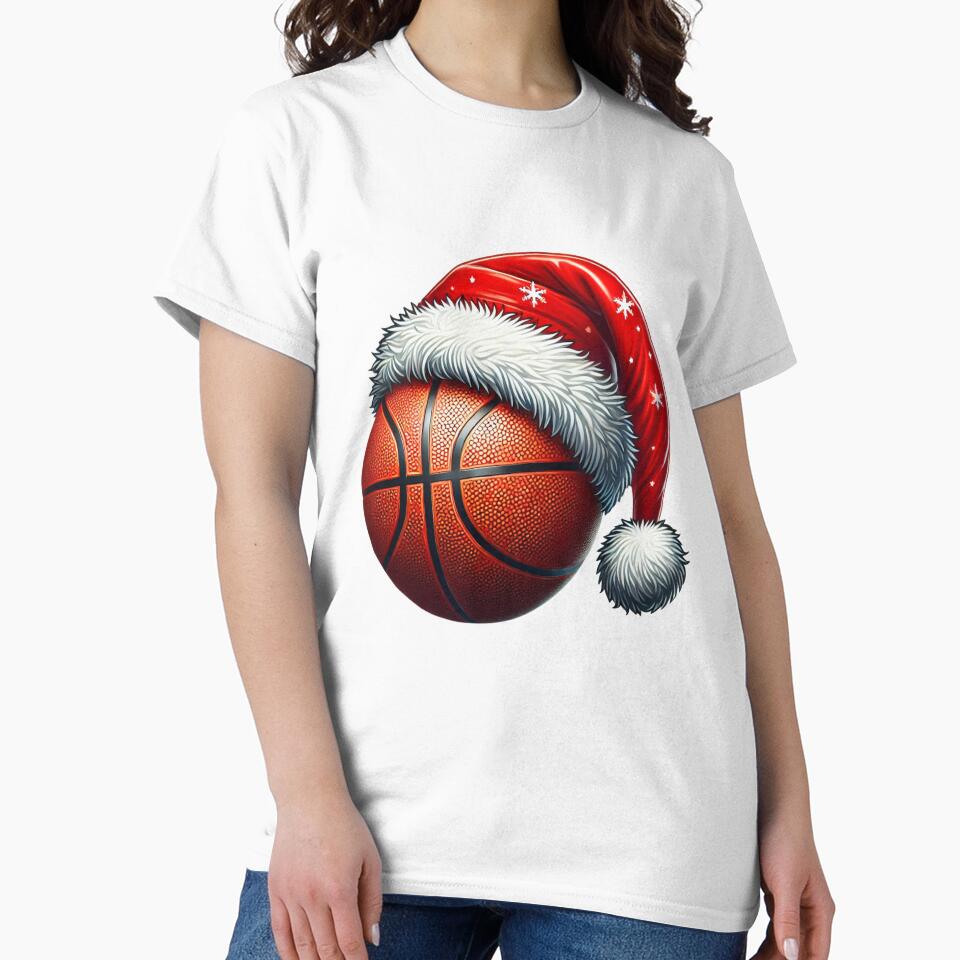 Basketball Ball Wearing a Santa Claus hat Jingle Ball Santa on the Court by Zestfull T-Shirts, Hoodie, Sweatshirt (Image 2)