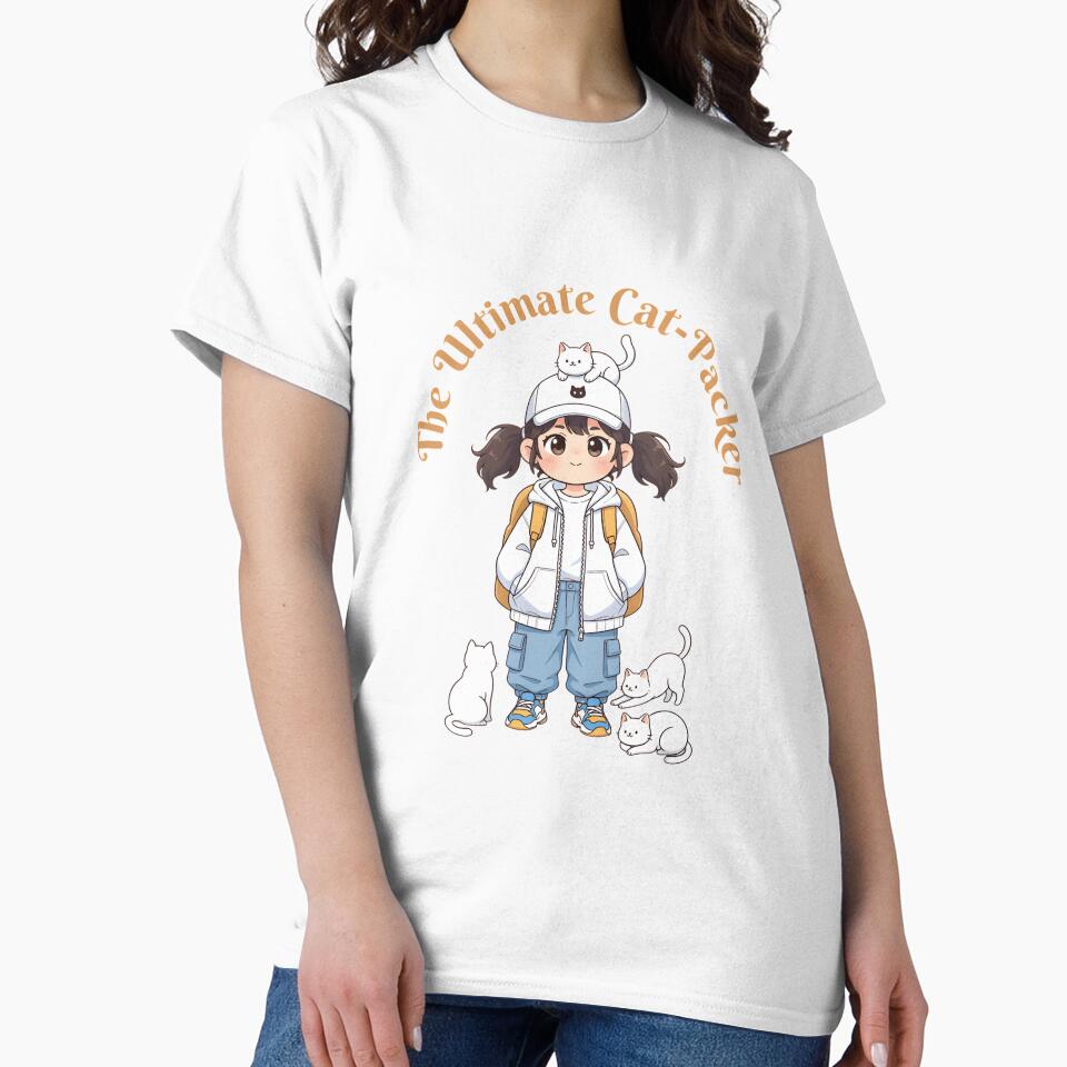 The Ultimate Cat-Packer - Chibi Girl Hiking Art by MANA-Goods T-Shirts, Hoodie, Sweatshirt | BlankRebels.com (Image 2)