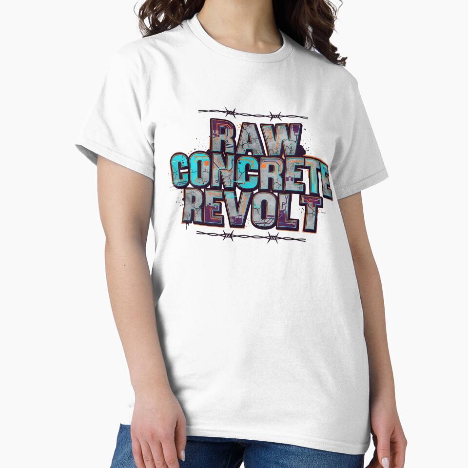 Raw Concrete Revolt Urban Graphic – Industrial Cyberpunk Streetwear Circuit Art by VibranPalette T-Shirts,... (Image 2)
