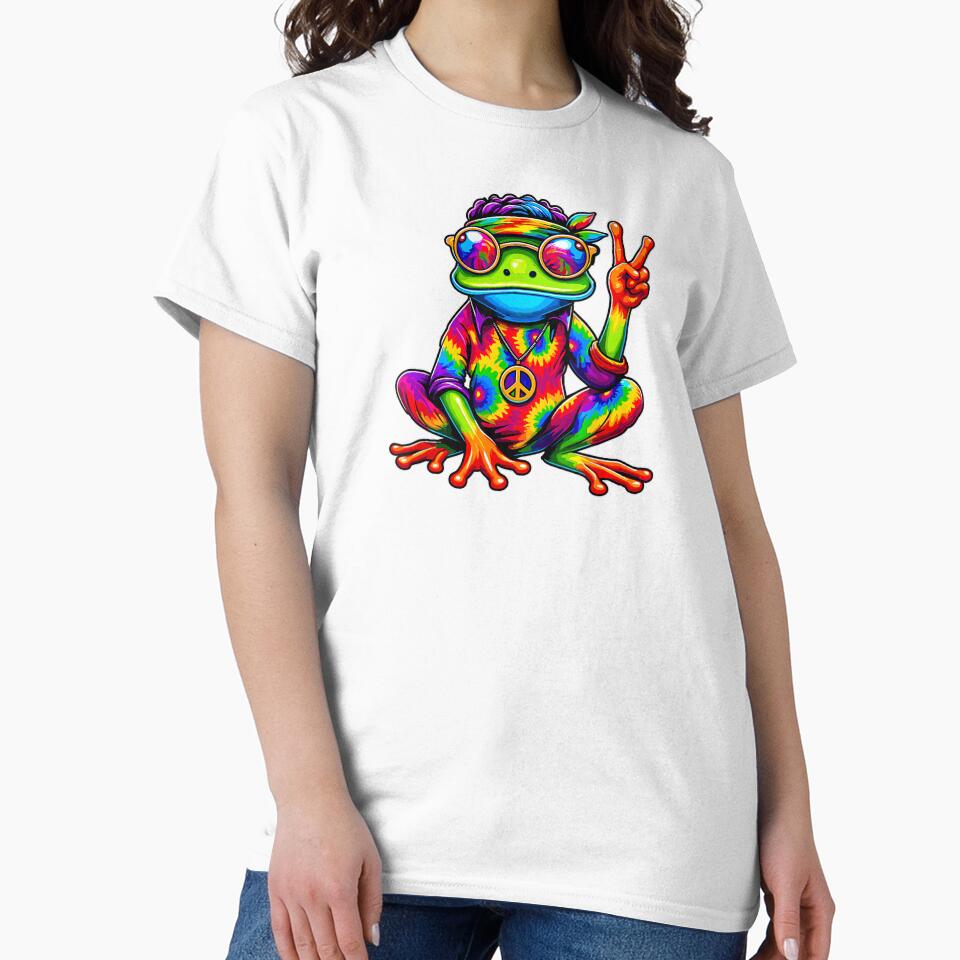 Hippie Tie-Dye Frog, 70s Party & 60s Costume, Peace Sign by alber-garnell