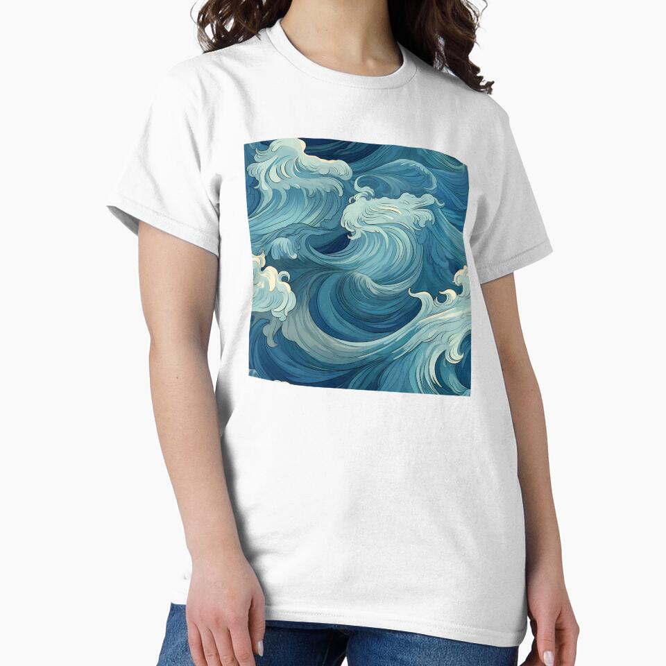 Ocean Waves Claymation Inspired Art #11 by CareToCanvas T-Shirts, Hoodie, Sweatshirt | BlankRebels.com (Image 2)