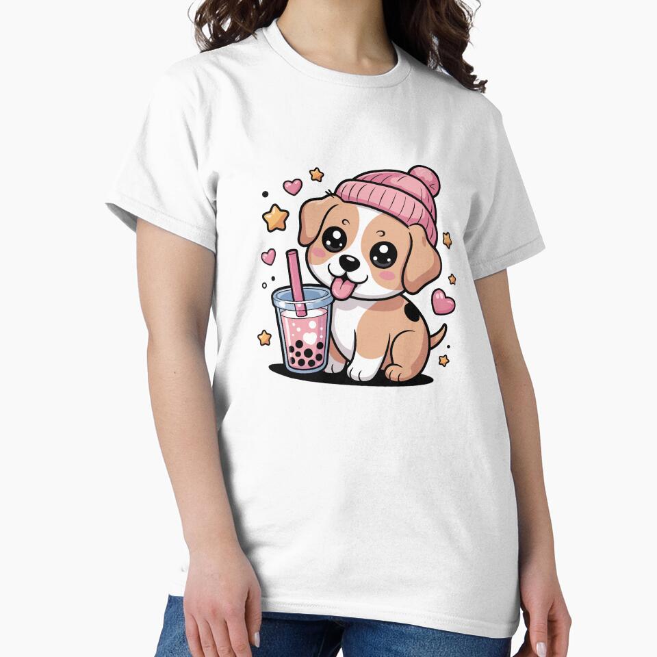 puppy  with bubble tea by jkrphoto T-Shirts, Hoodie, Sweatshirt | BlankRebels.com (Image 2)