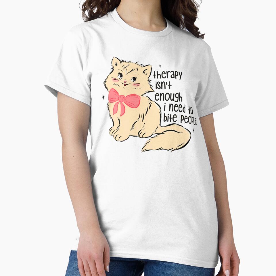 Therapy Isn't Enough I Need To Bite People by stephenflashart T-Shirts, Hoodie, Sweatshirt | BlankRebels.com (Image 2)
