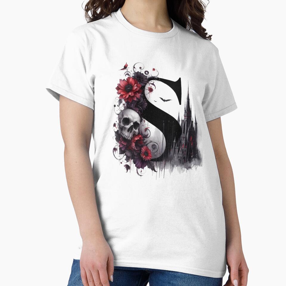 Gothic Halloween Skull and Roses S by CultDigHoriz T-Shirts, Hoodie, Sweatshirt | BlankRebels.com (Image 2)