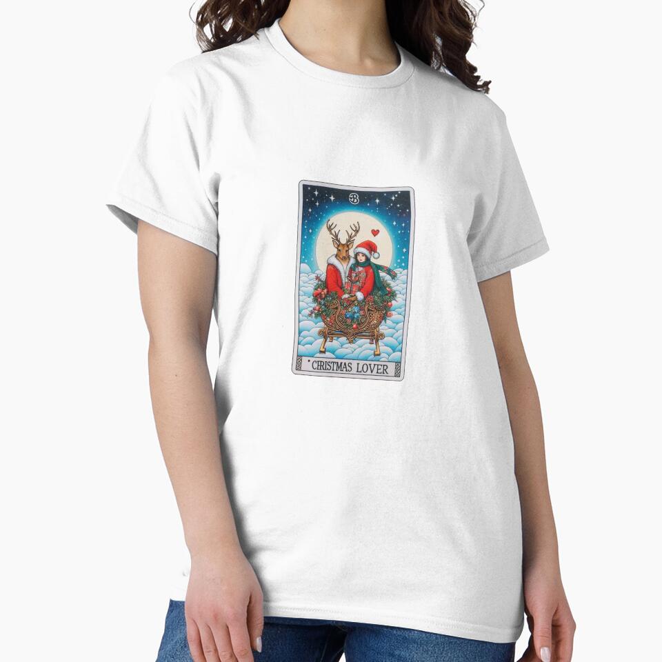 "Christmas Lover" Reindeer Tarot Card by MyrtoKal T-Shirts, Hoodie, Sweatshirt | BlankRebels.com (Image 2)