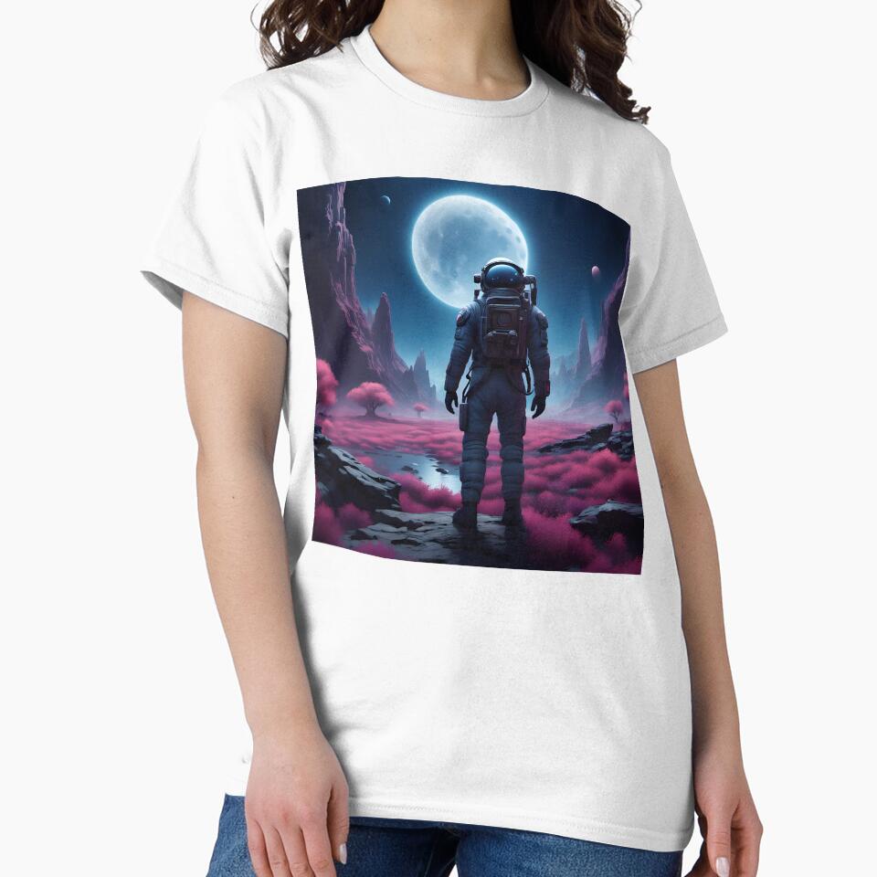 The Lone Astronaut - One Small Step by nocturnAIArt T-Shirts, Hoodie, Sweatshirt | BlankRebels.com (Image 2)
