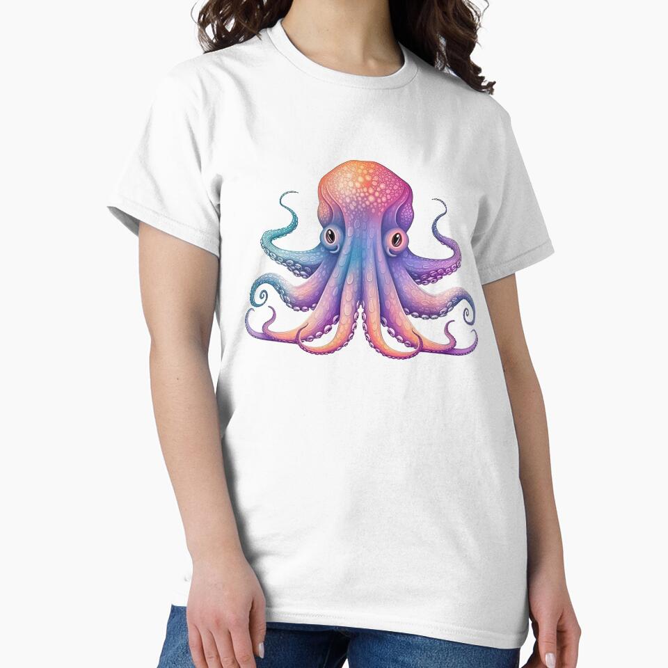 Vivid Painterly Octopus by UtterlyCutterly T-Shirts, Hoodie, Sweatshirt | BlankRebels.com (Image 2)
