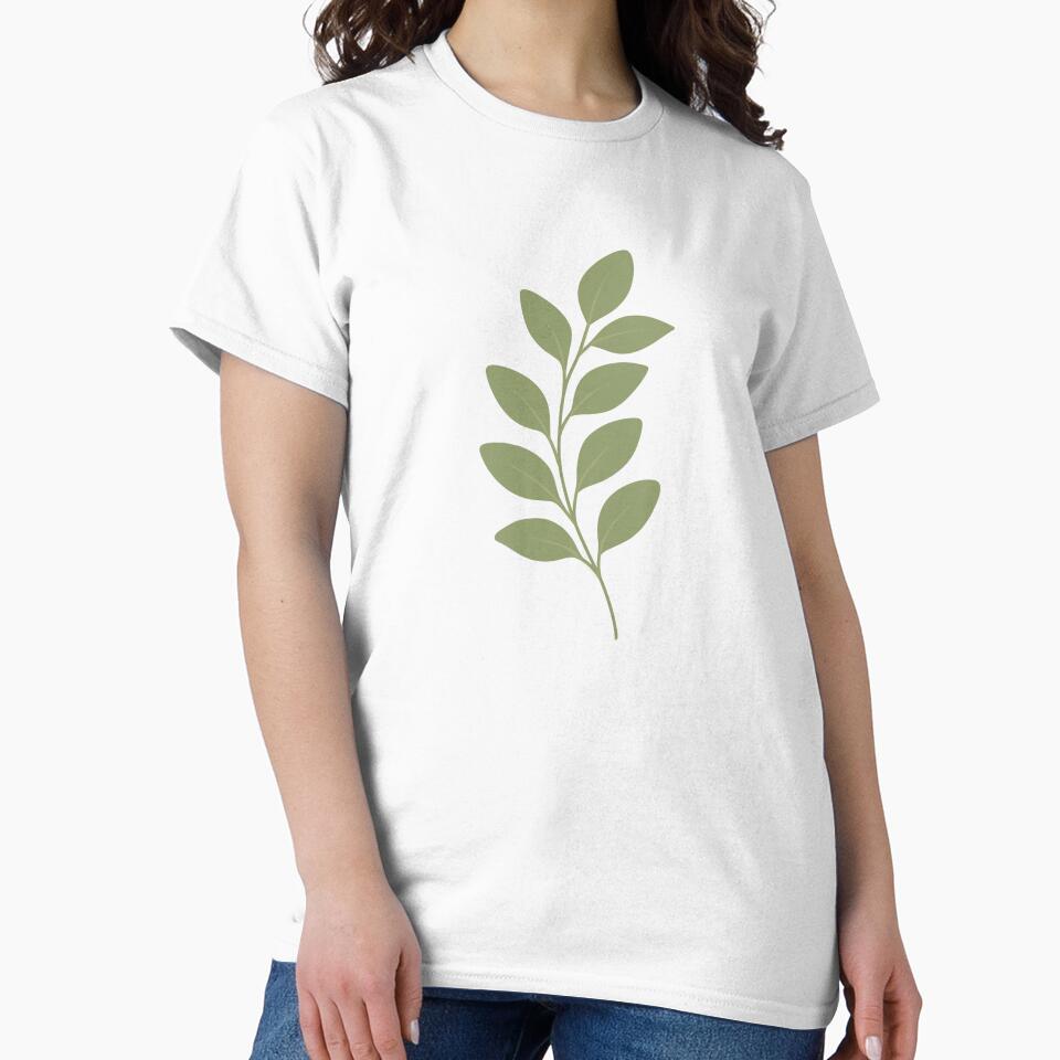 Minimal Botanical Branch Leaf Illustration by SunCraftStudio T-Shirts, Hoodie, Sweatshirt | BlankRebels.com (Image 2)