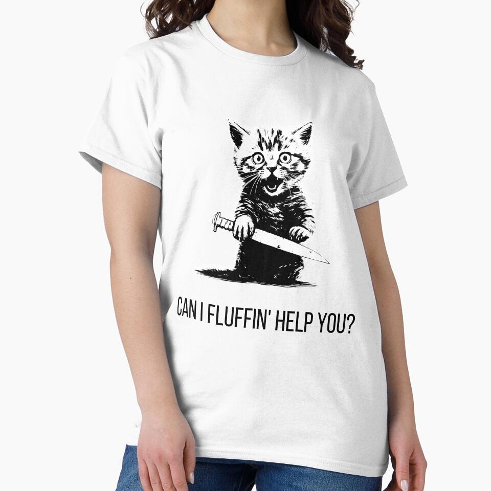 Can I Fluffin' Help You?- Cute Cat With Knife by Tyler Rosso T-Shirts, Hoodie, Sweatshirt | BlankRebels.com (Image 2)