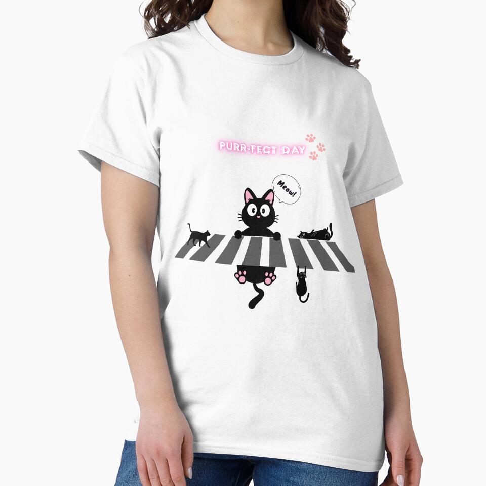 Purr-fect Day Cute Black Cats Crossing by weerayar T-Shirts, Hoodie, Sweatshirt | BlankRebels.com (Image 2)