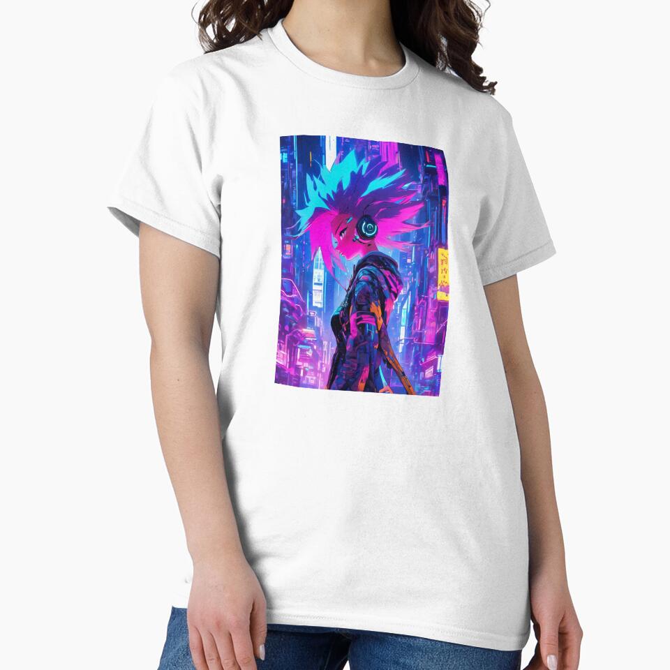 Cyberpunk girl by Viesii T-Shirts, Hoodie, Sweatshirt | BlankRebels.com (Image 2)