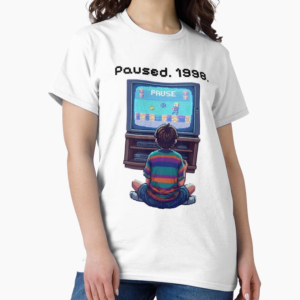 Paused 1998 Retro TV Gaming Aesthetic Design by 90sForever T-Shirts, Hoodie, Sweatshirt | BlankRebels.com (Image 2)