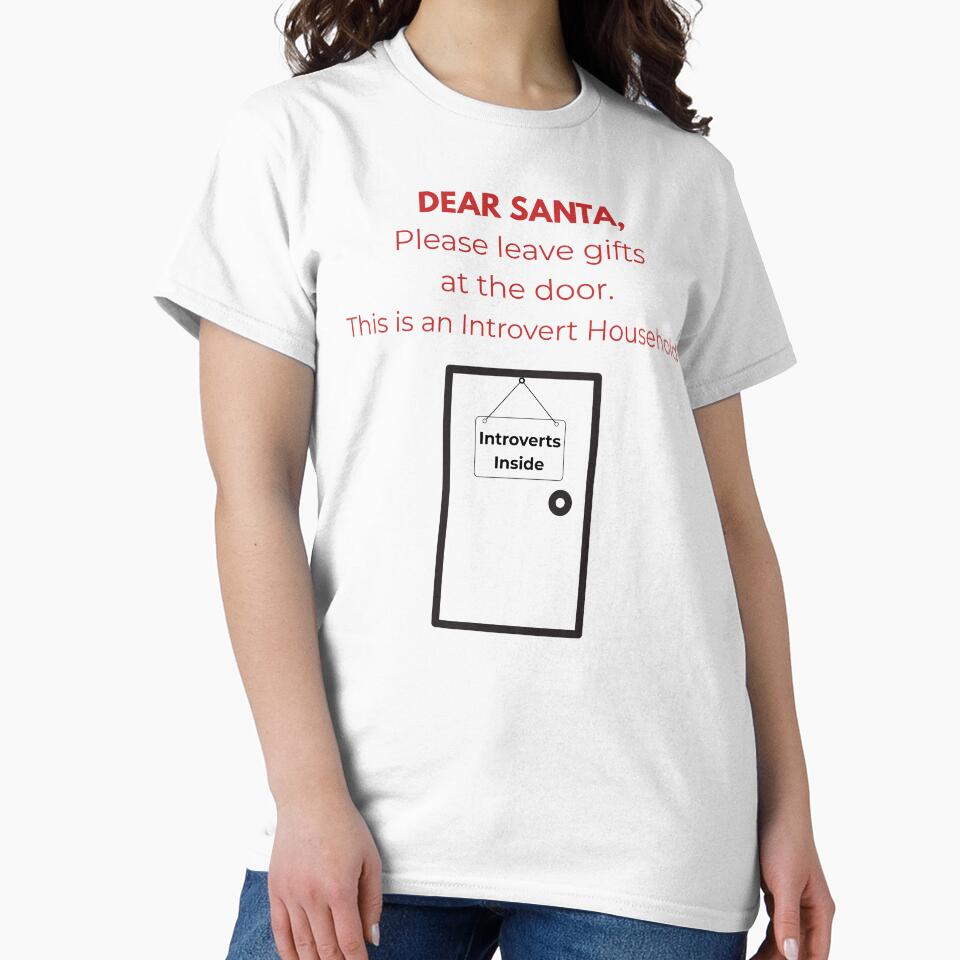 Dear Santa Please Leave Gifts at the Door Introvert Christmas Shirt by AdamIntrovert Hoodie, Sweatshirt (Image 2)