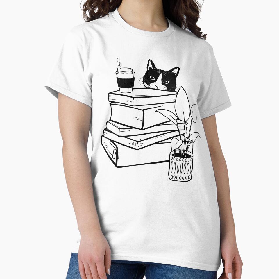 Books Coffee Plants & Cat by Dejadrewit T-Shirts, Hoodie, Sweatshirt | BlankRebels.com (Image 2)