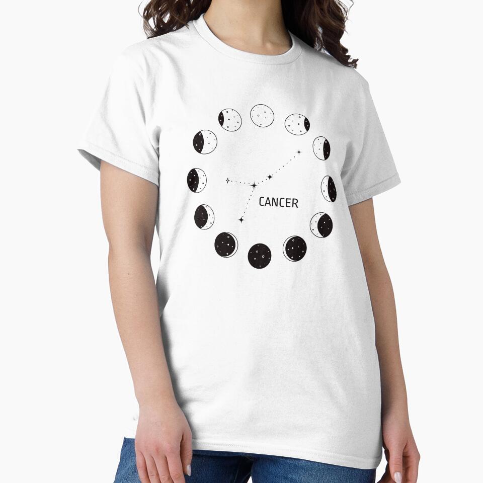 Moon phases and zodiac constellation Cancer by MonochromeEcho T-Shirts, Hoodie, Sweatshirt | BlankRebels.com (Image 2)