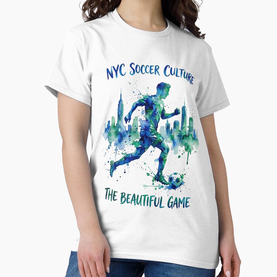 NYC Soccer Culture The Beautiful Game Watercolor Art by laughingshirts