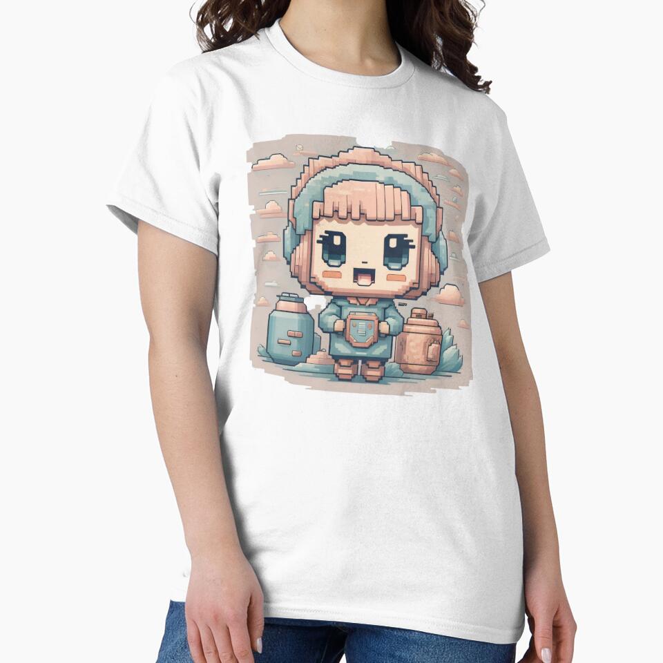Kawaii Chibi Girl Pixel Art by Itsheartshop T-Shirts, Hoodie, Sweatshirt | BlankRebels.com (Image 2)