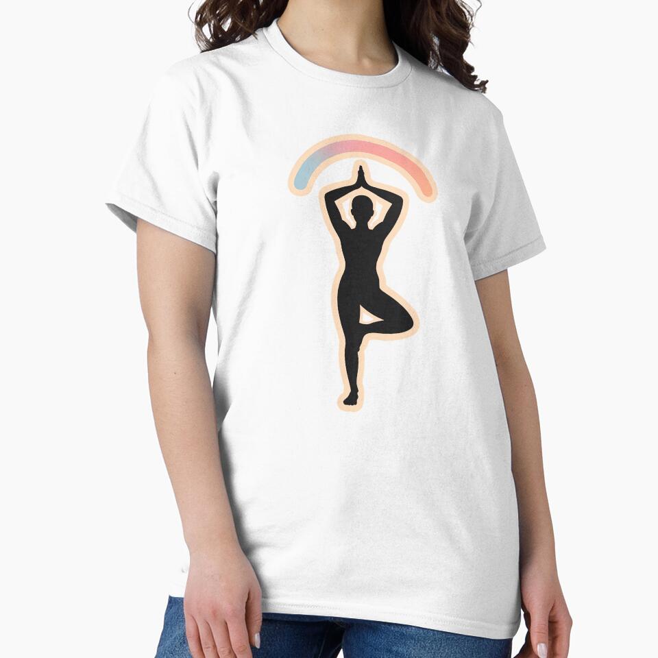 Soft Strength Yoga Tree Pose – Minimalist Pastel Silhouette by TrendMorphic T-Shirts, Hoodie, Sweatshirt (Image 2)