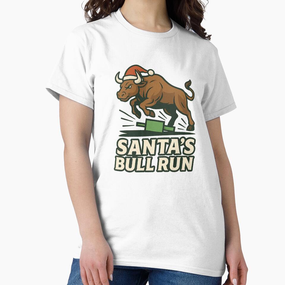 Santa’s Bull Run – Holiday Market Rally Emblem by techy-rrr T-Shirts, Hoodie, Sweatshirt | BlankRebels.com (Image 2)
