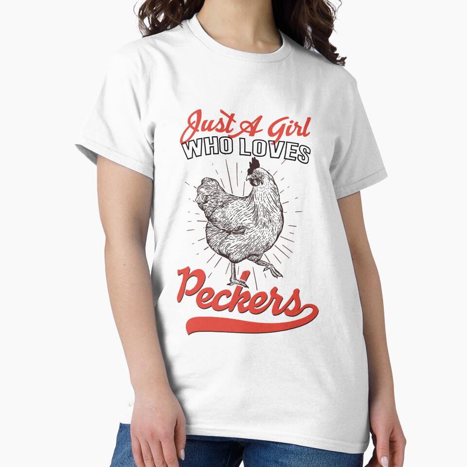 just a girl who loves peckers essential t-shirt by Luckydoe1
