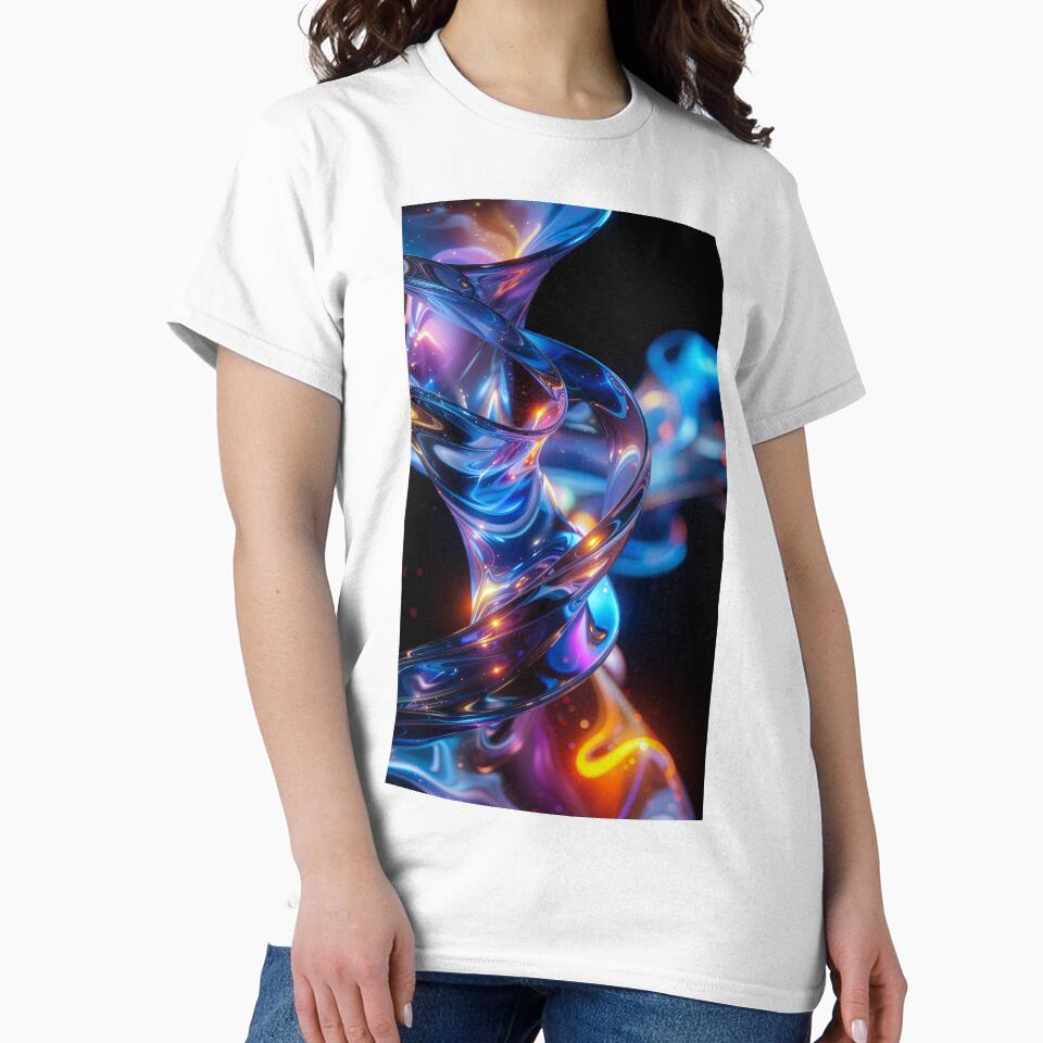Luminous Twist – Futuristic Glass Abstract by NizuCaCi T-Shirts, Hoodie, Sweatshirt | BlankRebels.com (Image 2)