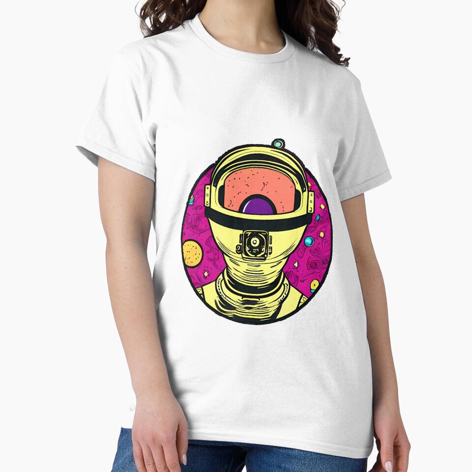 Astronaut Head On Colorful Abstract Background by nuel-art T-Shirts, Hoodie, Sweatshirt | BlankRebels.com (Image 2)