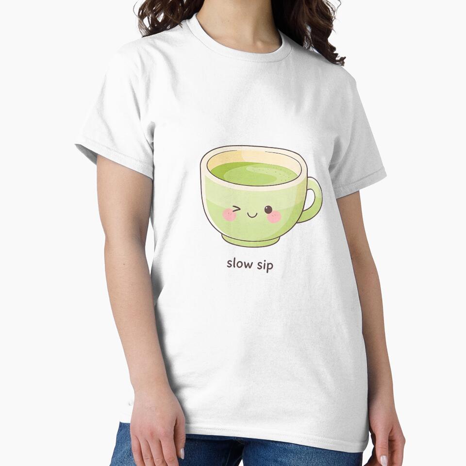 Slow Sip – Kawaii Matcha Pastel Stickers by QuietFloww T-Shirts, Hoodie, Sweatshirt | BlankRebels.com (Image 2)