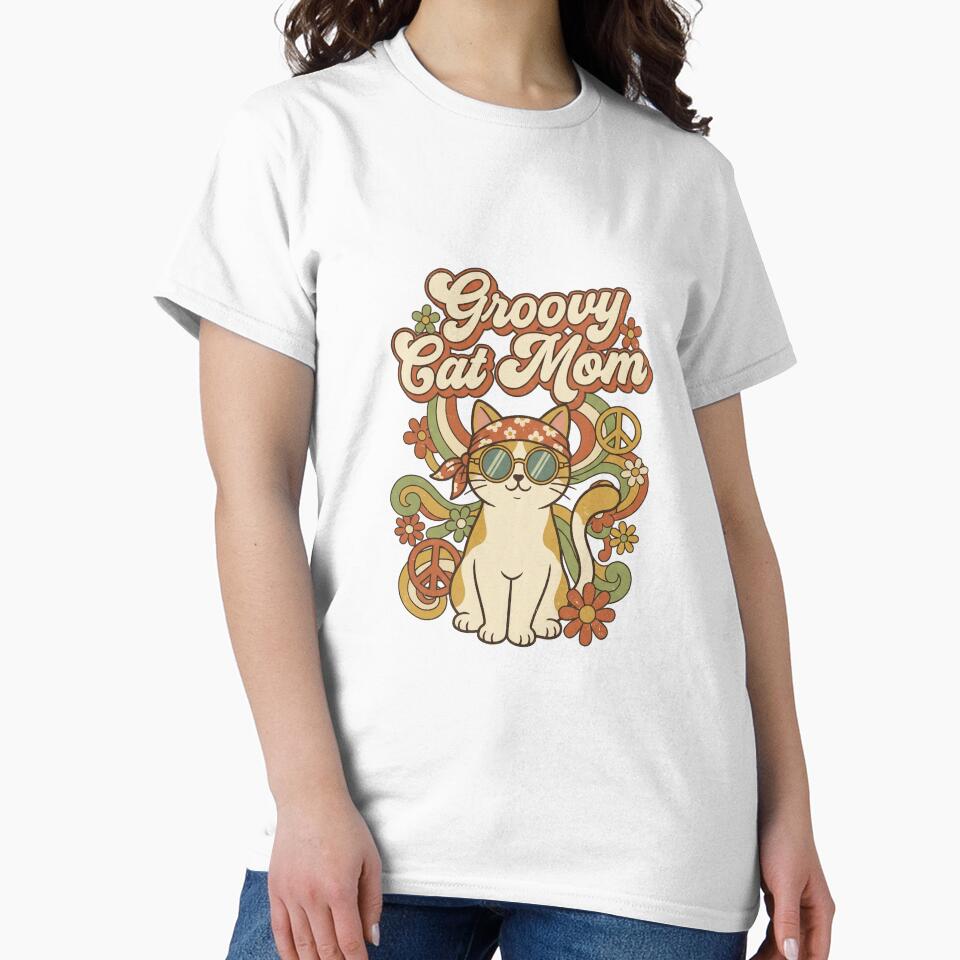 Cat Mom Vibes Retro 70s Style Shirt Vintage by Quillway Hoodie, Sweatshirt | BlankRebels.com (Image 2)