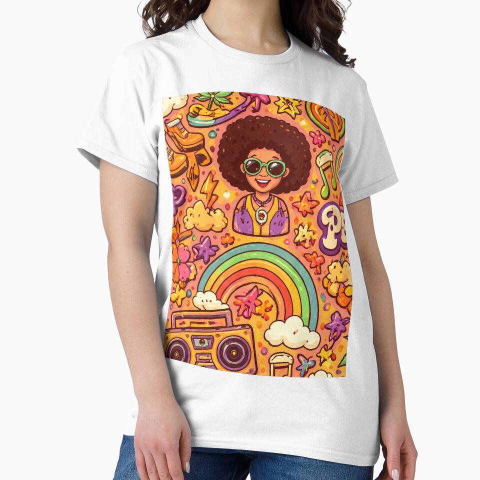 Hippie Style from 60s-70s: Peace and Love Pattern by Arte Cartoon From TagTeam Group