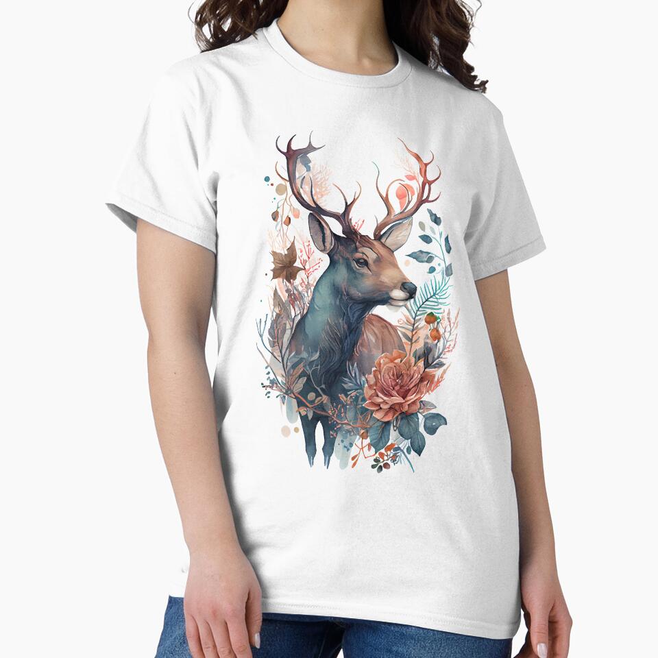 Deer Cottagecore Cute Floral Woodland Aesthetic by SpookshowDesign T-Shirts, Hoodie, Sweatshirt | BlankRebels.com (Image 2)