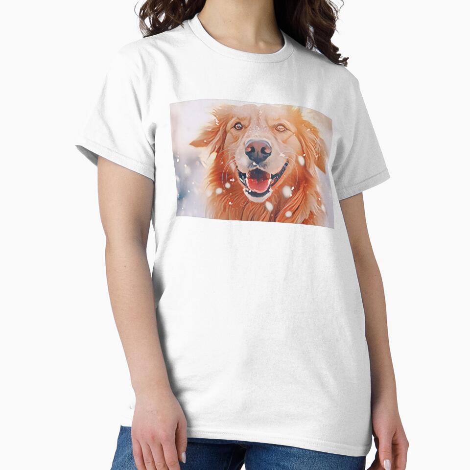 Snowy Golden Retriever Dog by TheAnimalZ00 T-Shirts, Hoodie, Sweatshirt | BlankRebels.com (Image 2)