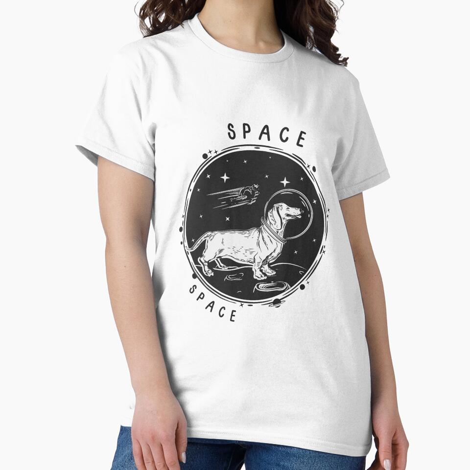 Space earth travel Laika, first space dog cute design vintage space by Designandlove