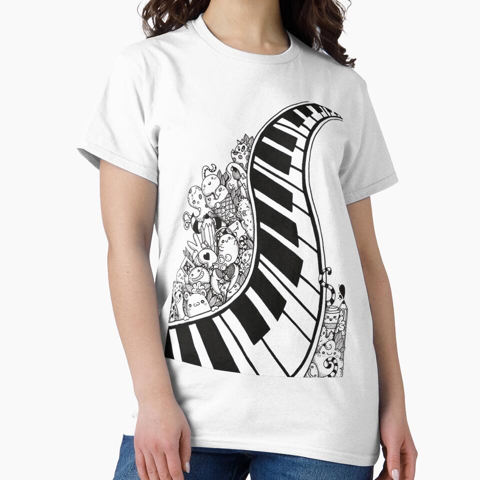 Piano doodle by DoughtycreARTiv T-Shirts, Hoodie, Sweatshirt | BlankRebels.com (Image 2)