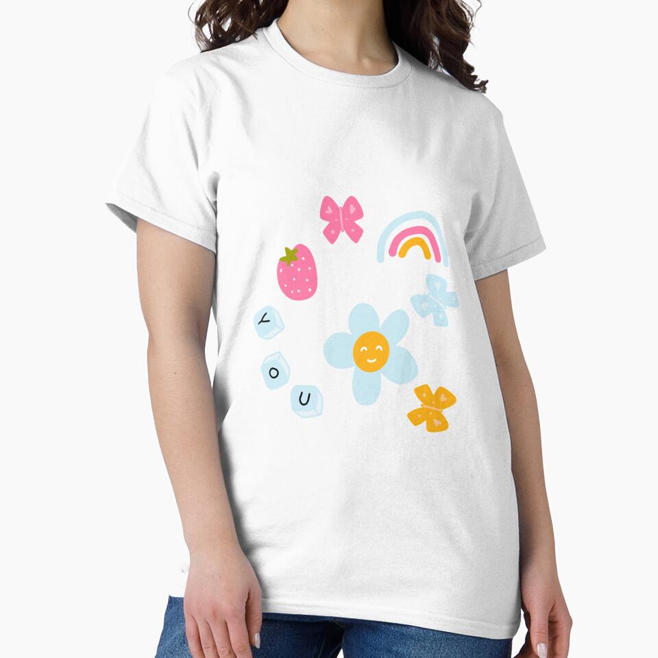 Cute smile face flowers butterflies and rainbows by Ilze Lucero T-Shirts, Hoodie, Sweatshirt | BlankRebels.com (Image 2)