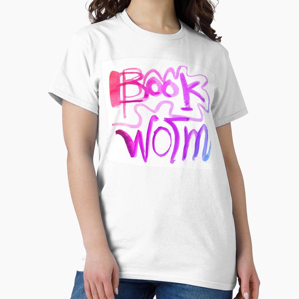 Bookworm Watercolor Lettering Book Worm Hand Drawn T-Shirts, Hoodie, Sweatshirt