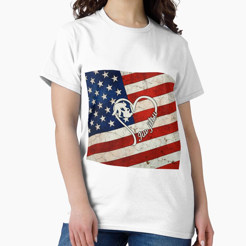 Full American Flag Heart Jiu Jitsu by SweetTea4U