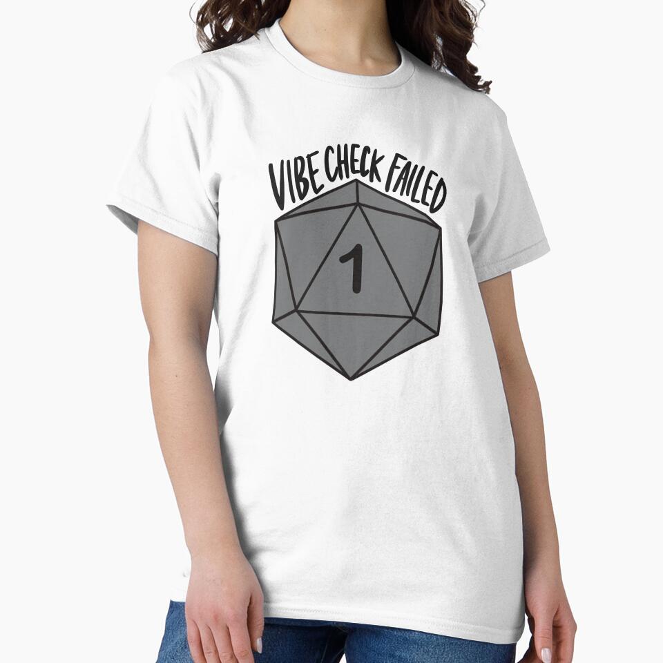 Vibe Check Failed D20 Grey by ladystromas T-Shirts, Hoodie, Sweatshirt | BlankRebels.com (Image 2)