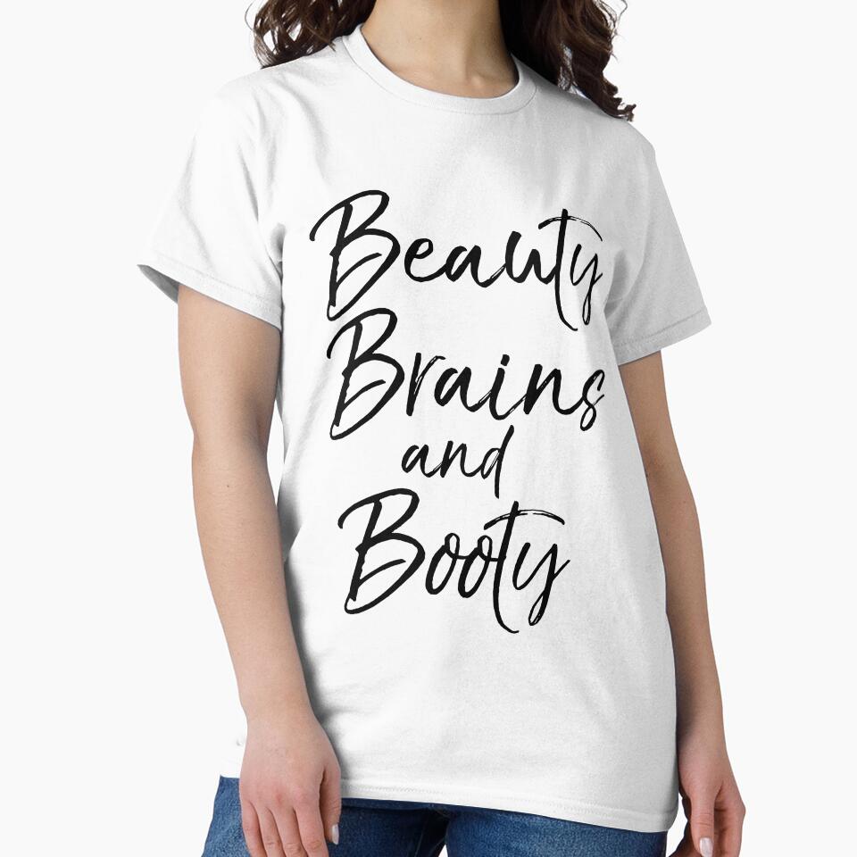 Beauty Brains and Booty Funny Workout Quote by TNDesignStudio T-Shirts, Hoodie, Sweatshirt | BlankRebels.com (Image 2)
