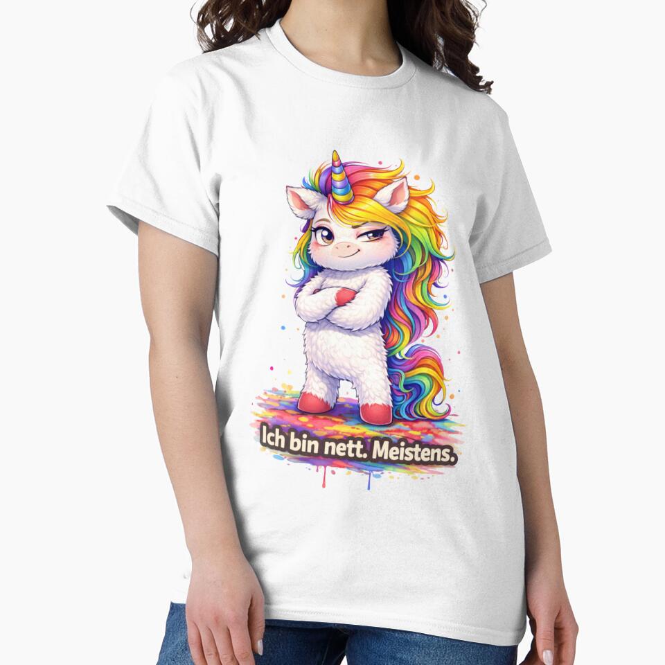 I’m nice. Mostly. – Sassy Unicorn Design | Funny Unicorn Shirt & Gift by Tinosshop Hoodie, Sweatshirt (Image 2)