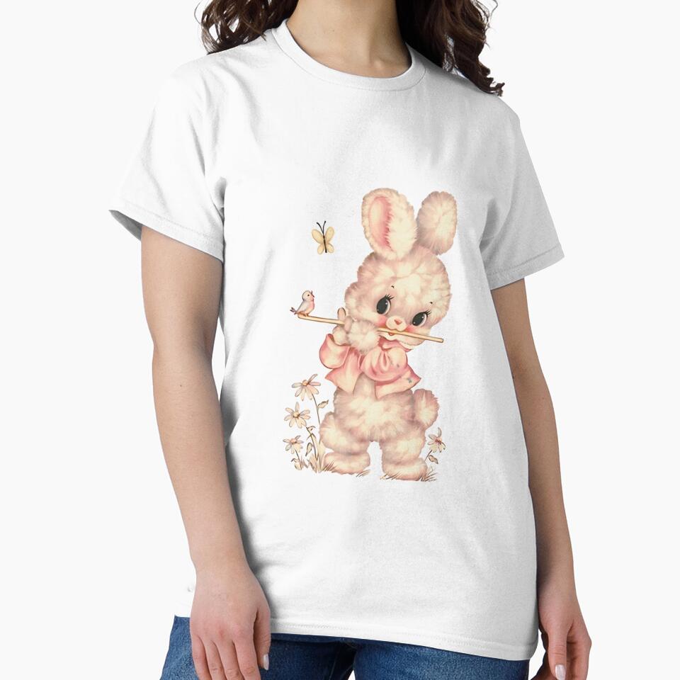 Vintage Kawaii Kitsch Bunny Rabbit Music Meyercord Decal by knickeryknackry