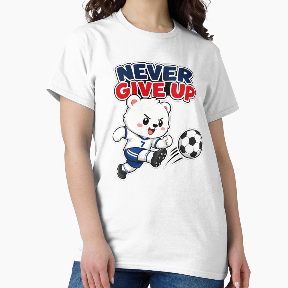 Never Give Up - Cute Bear Soccer Player by Atlant11