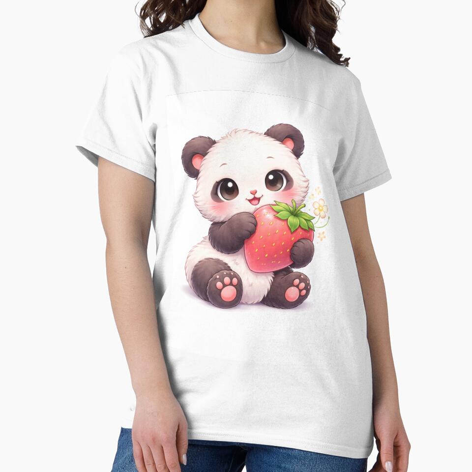 Kawaii Strawberry Panda – Cute Fruit Friend by kimkosovo T-Shirts, Hoodie, Sweatshirt | BlankRebels.com (Image 2)
